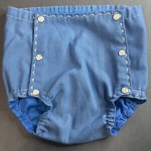 Vintage Boys Denim Blue Cowboy Diaper Cover Handmade